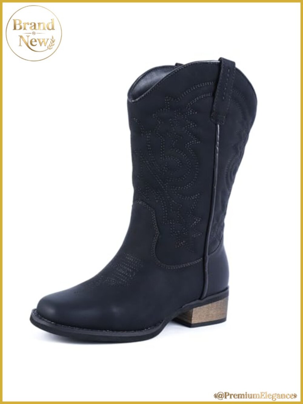 ZOKSOVE Women's Western Cowboy Boots Square Toe Wide Calf Mid-Calf